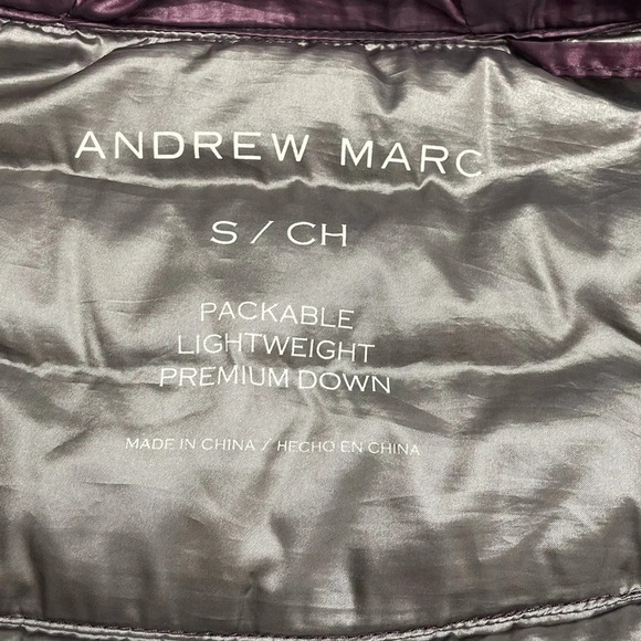 Andrew Marc packable lightweight premium down puffer coat jacket lilac purple S - Picture 2 of 13